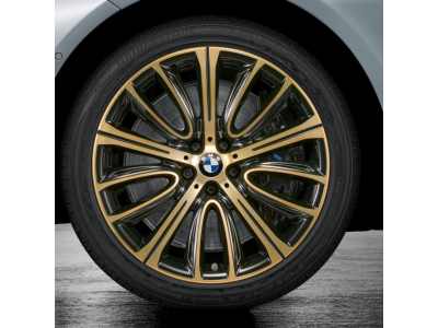 BMW M Performance 20" Complete Wheel and Tire set Style 628 M V-Spoke, Night Gold 36115A2AF29