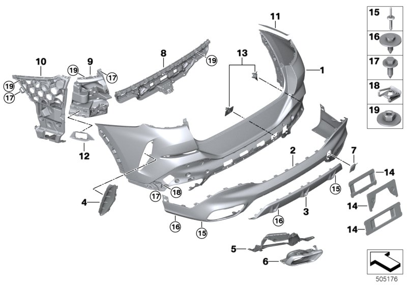 BMW 51128080948 TRIM PANEL, BUMPER, REAR, BO