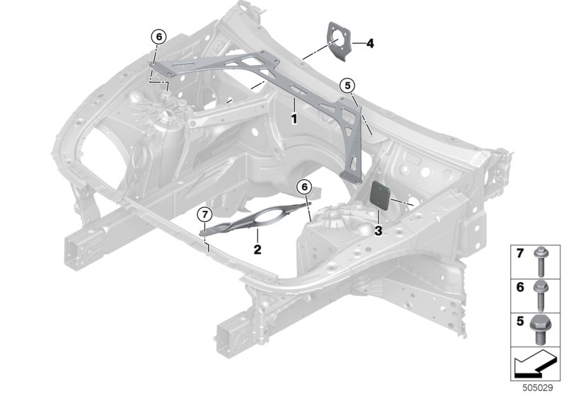 BMW 51618081736 STRUT TOWER BRACE, RIGHT