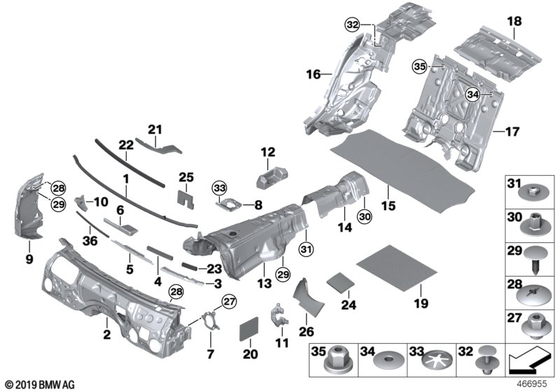 BMW 51487343474 Sound Insulation Floor Rear