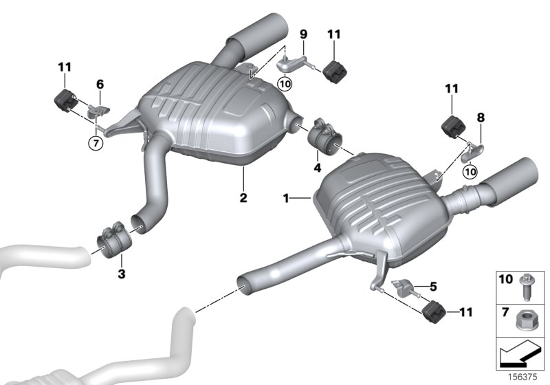 BMW 18302455262 Installation Kit For Rear Silencer