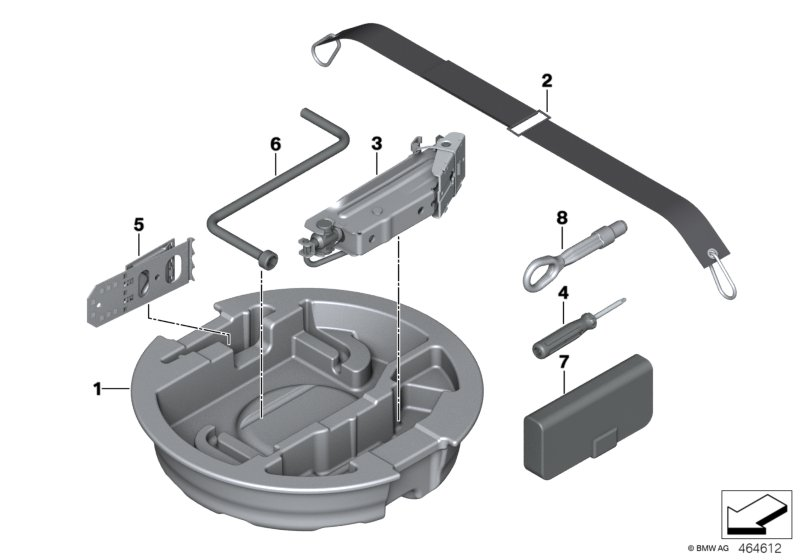 BMW 71106886419 SHELF FOR COMPACT SPARE WHEE