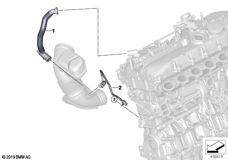 BMW 11157936327 VENTILATION LINE, HEATED