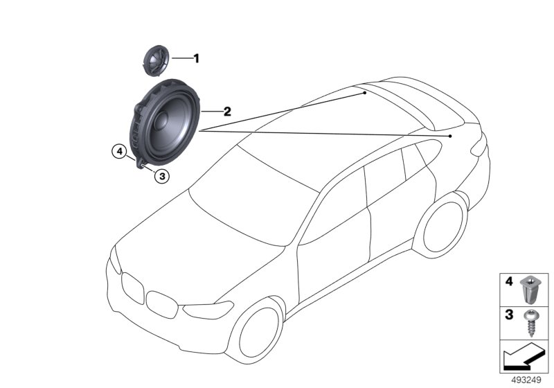 BMW 65138713320 TOP-HIFI LOUDSPEAKER TWEETER