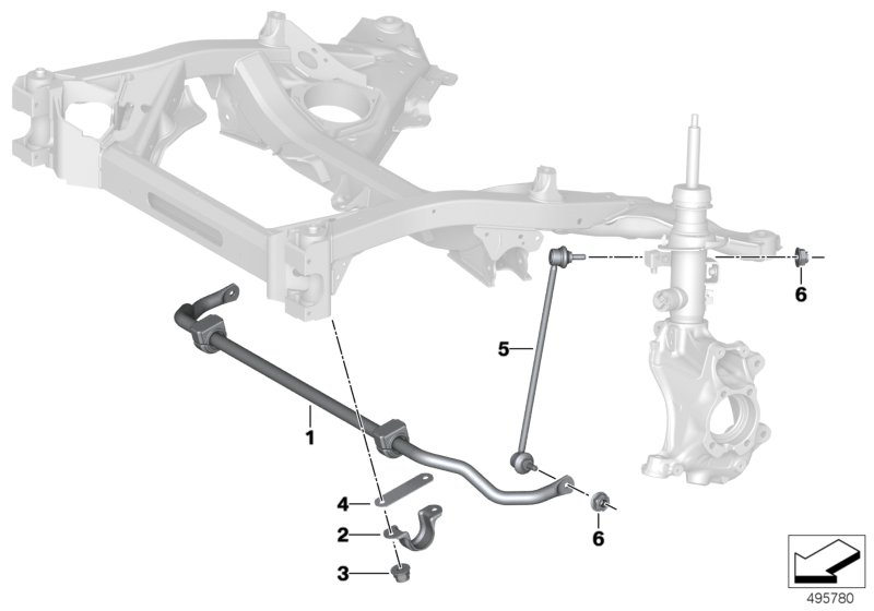 BMW 31306873995 STABILIZER FRONT WITH RUBBER