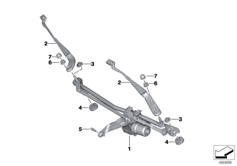 BMW 61619853336 WIPER SYSTEM, COMPLETE