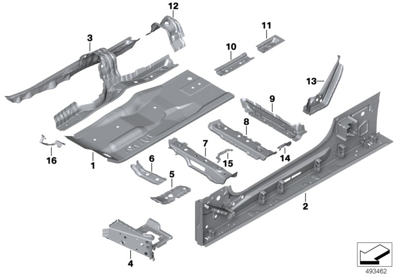 BMW 41007480913 FLOOR PANEL LEFT