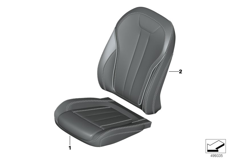 BMW 52107997254 COVER, COMFORT BACKREST, PER