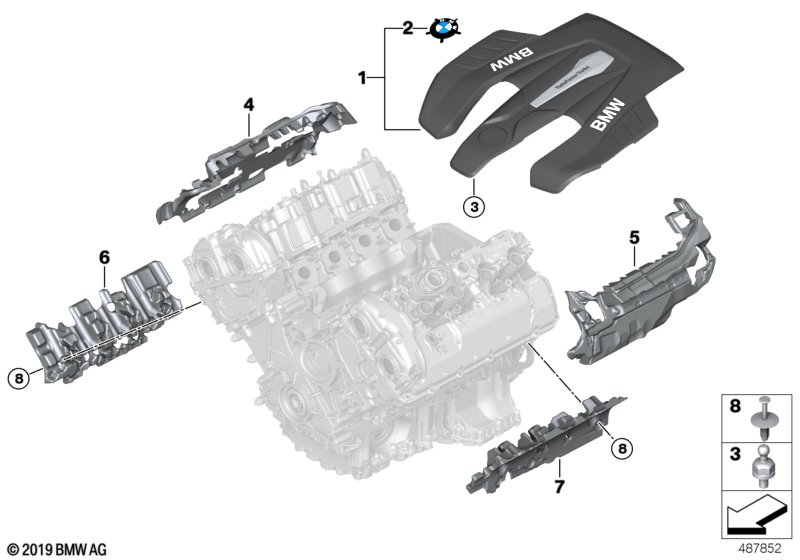 BMW 11148626976 Cover, Acoustic, Engine Block