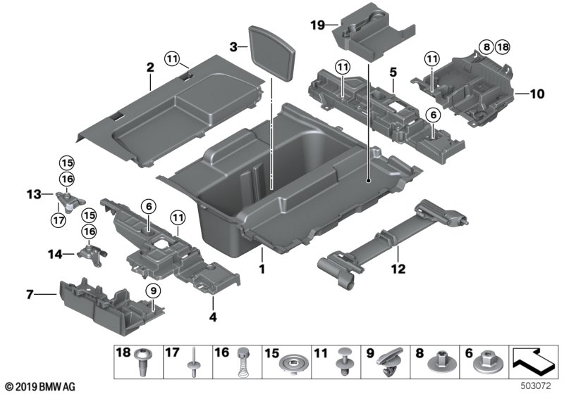 BMW 51477286289 BRACKET, CENTER LEFT