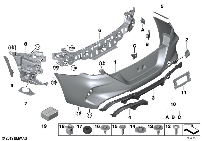 BMW 51128082803 BUMPER TRIM PANEL, PRIMED, R