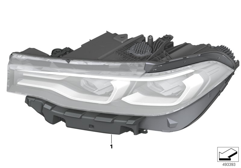 BMW 63117933328 Headlight, Laser Light, Right