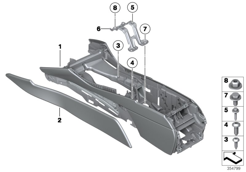 BMW 51169216816 CENTER CONSOLE