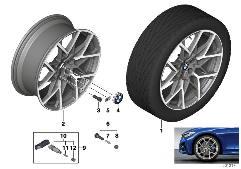 BMW 36116893515 Disk Wheel, Light-Alloy, Bla