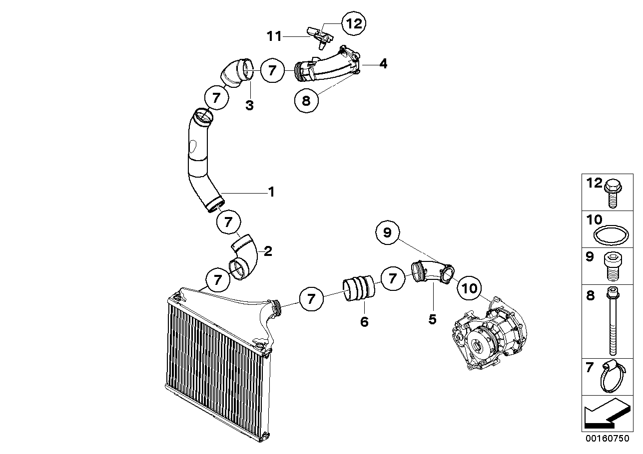 BMW 11617966225 Charge Air Tube