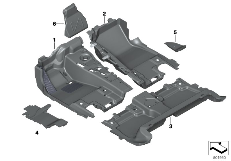 BMW 51477949640 CARPET, FRONT RIGHT