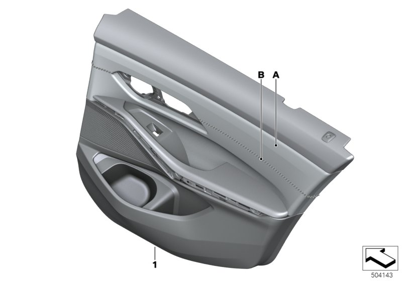 BMW 51427993608 DOOR LINING LEATHER REAR RIG