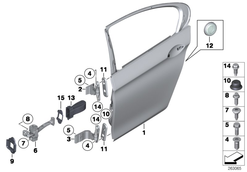 BMW 41007206113 Door, Rear Left