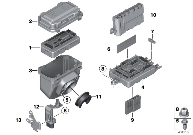 BMW 61149389074 Map, Fuse Grouping