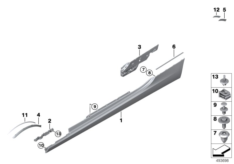 BMW 51777946675 SILL TRIM PANEL, PRIMED LEFT