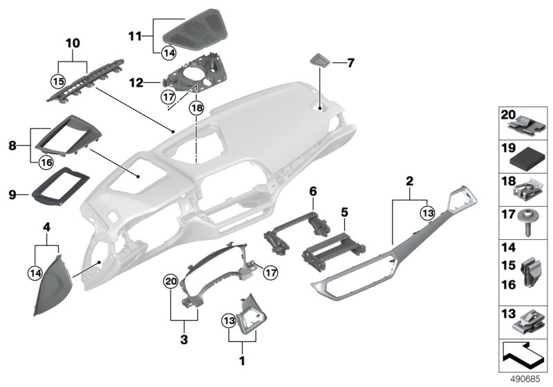 BMW 51456805552 SOUND INSULATION, HEAD-UP DI