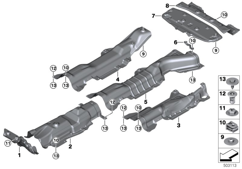 BMW 51489464545 HEAT INSULATOR REAR SILENCER