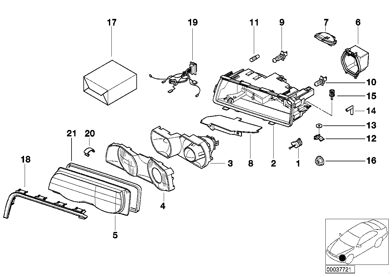 BMW 63128381470 Repair Kit Headlight