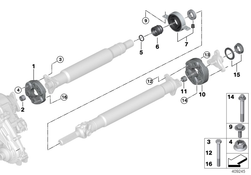 BMW 26107850379 CENTER MOUNT, ALUMINIUM