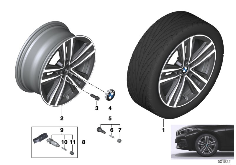 BMW 36116884022 DISK WHEEL, LIGHT ALLOY, IN