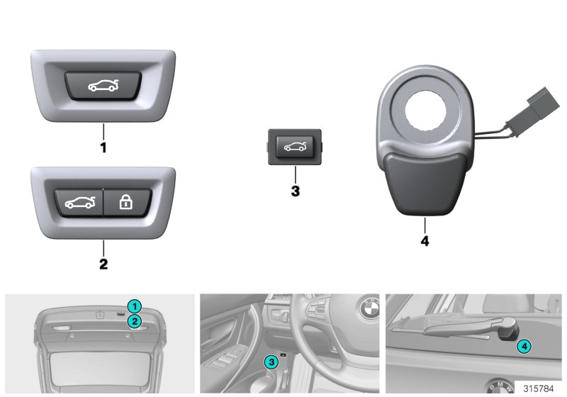 BMW 61317944975 Rear-Window Button