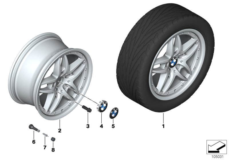 BMW 36116752092 Two-Piece Light Alloy Rim