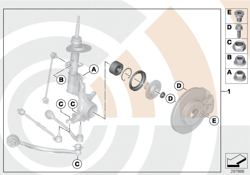 BMW 31222311521 Service Kit, Wheel Bearing, Front