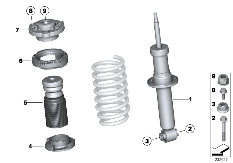 BMW 33536866796 AUXILIARY SHOCK ABSORBER, RE