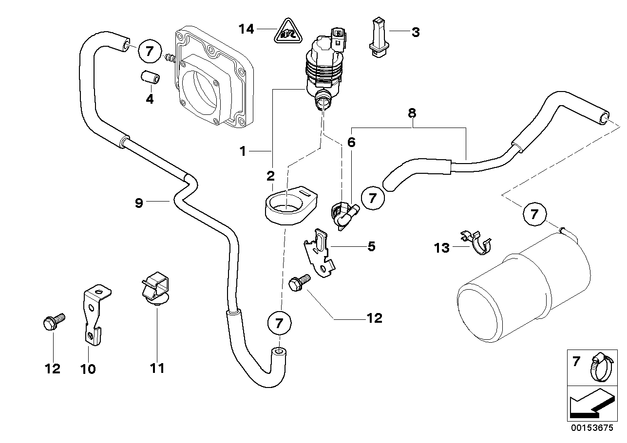 BMW 13907502682 Fuel Tank Breather Line