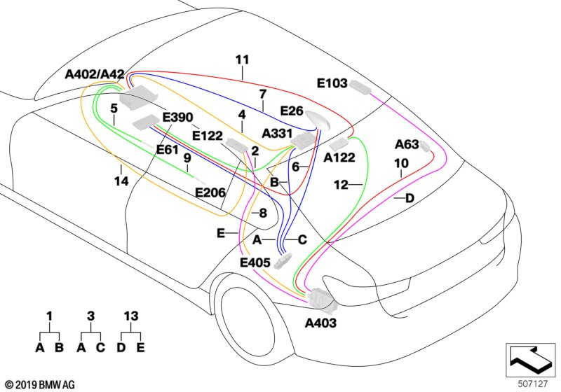 BMW 61118718726 ANTENNA CABLE GPS