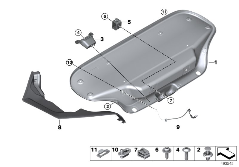 BMW 51497456943 TRIM, DRIP RAIL, LEFT