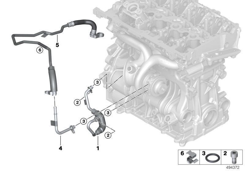 BMW 11537617533 Line, Coolant Return, Turbocharger