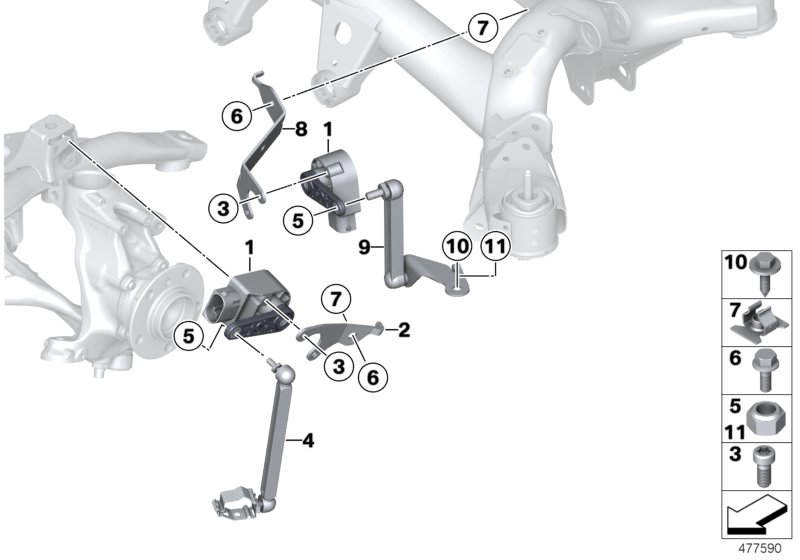 BMW 37146783046 Bracket, Level Sensor, Left