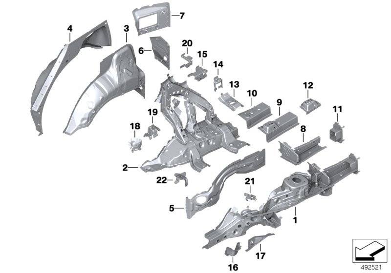 BMW 41007947368 RIGHT INTERIOR COLUMN C