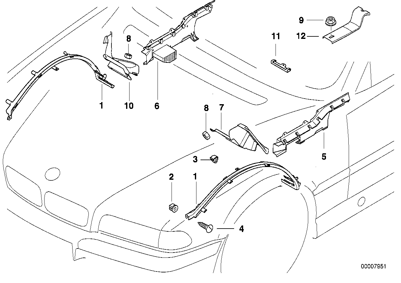 BMW 61138352066 Cable Covering For Front Right Side Member