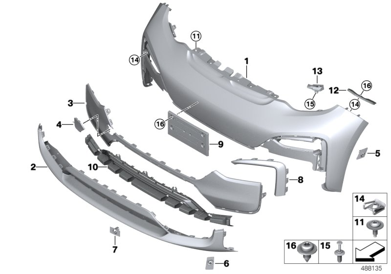 BMW 51117306434 Insert, Air Inlet, Middle