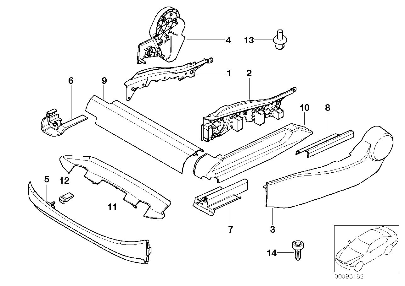 BMW 52107139020 Finisher, Upper Rail, Front, Right