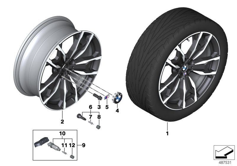 BMW 36108073792 Disc Wheel, Light Alloy, Orbitgrey