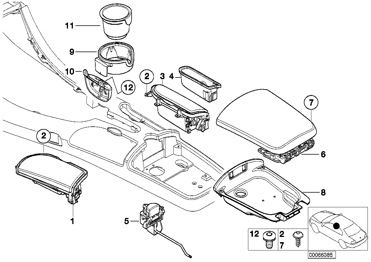 BMW 51168267777 Cover, Storing Partition, Rear