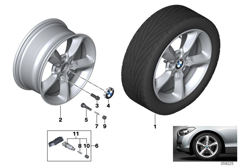 BMW 36116796207 Disc Wheel, Light Alloy, Bright-Turned