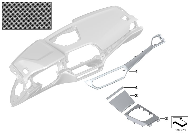 BMW 51167993095 TRIM, CUP HOLDER, ALUMINUM M