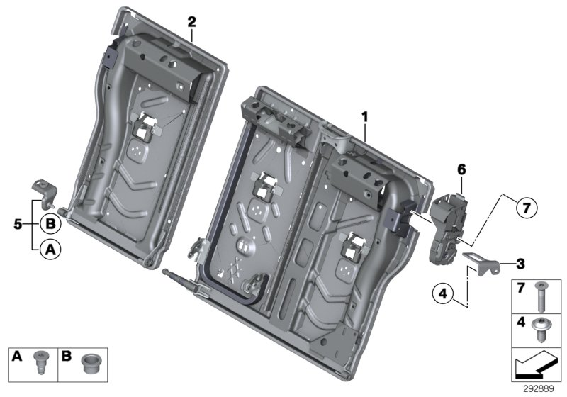 BMW 52207260004 FRAME, BACKREST LEFT