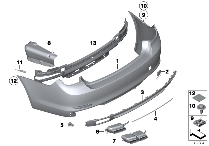 BMW 51127980118 Trim, Rear, Primed