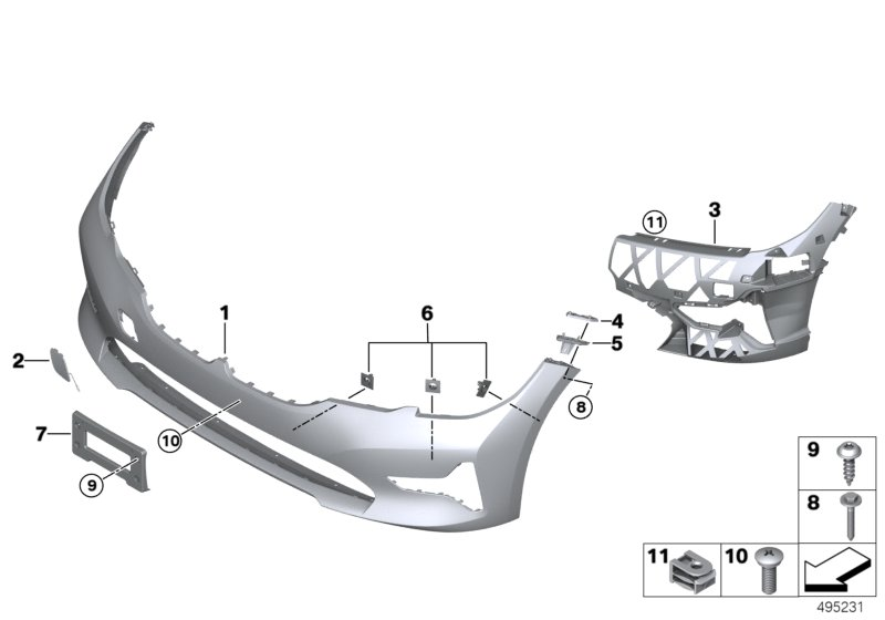 BMW 51118496489 Trim Cover, Bumper, Primered