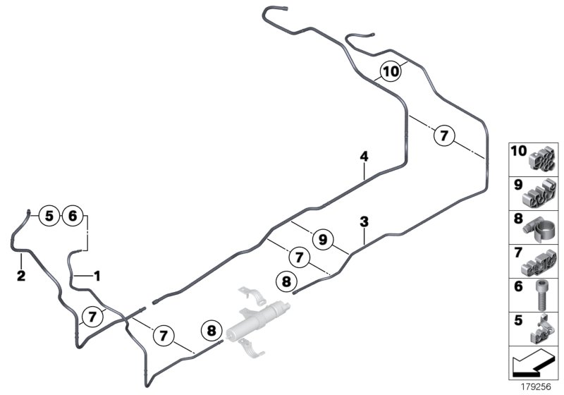 BMW 16127201509 Feed Line, Rear